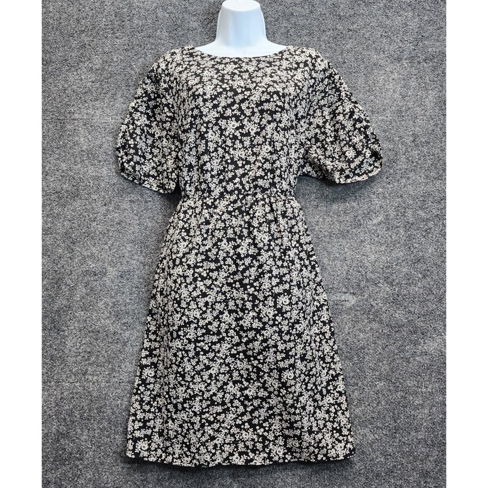 Torrid Womens Floral Puff Sleeve Cottagecore Boho Smocked Fit Flare Mini Dress 1